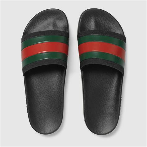 men's black gucci slides|Gucci slides men real.